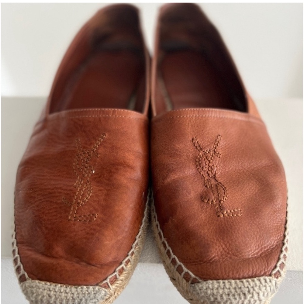 Yves Saint Laurent Tan Espadrille Loafers